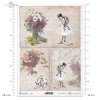 vintage, retro, kwiat, powojnik, clematis, baletnica, tancerka, tło, nuty, dekor, ornament, R726, flower, clematis, ballerina, dancer, background, notes, decoration, ornament, Blume, Clematis, Ballerina, Tänzerin, Hintergrund, Noten, Dekoration, Ornament,